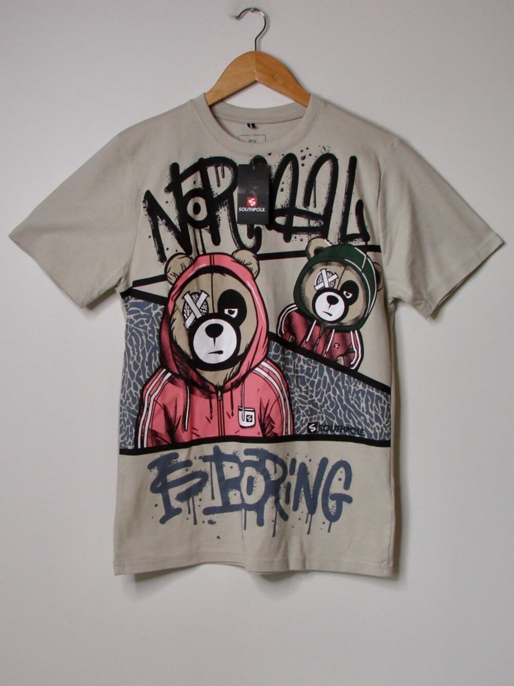 Southpole Graphic Bear Tee Shirt Top Crewneck Streetwear BRAND NEW NWT Small